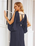 Numbersea Bridesmaid Dresses with Split for Wedding Party Flutter Sleeves 28045