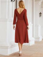 Bridesmaid Dress V-Back Waist Belt Mother of the Bride Wedding Guest 28031