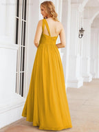 Numbersea One Shoulder Bridesmaid Dresses Long Maxi Formal Evening Party Prom Gowns 28061