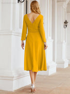 Bridesmaid Dress V-Back Waist Belt Mother of the Bride Wedding Guest 28031
