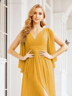 Numbersea Bridesmaid Dresses with Split for Wedding Party Flutter Sleeves 28045