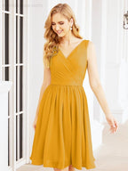 Numbersea Homecoming Dresses Knee Length Skirt V Back 28062