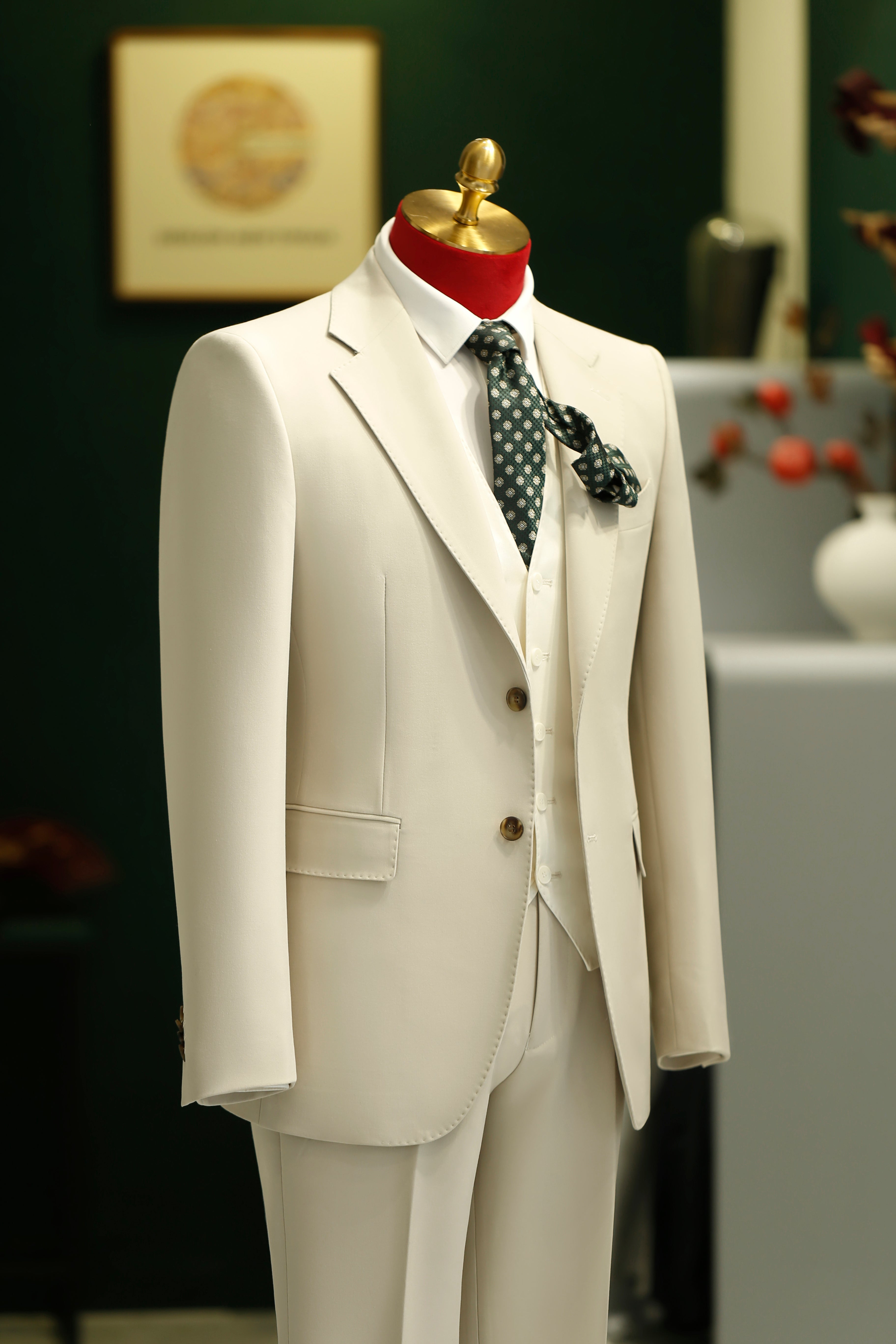 Diberon Men's Wedding Dress Business Formal Three-piece Slim Groomsman Groom Wedding Dress 9605