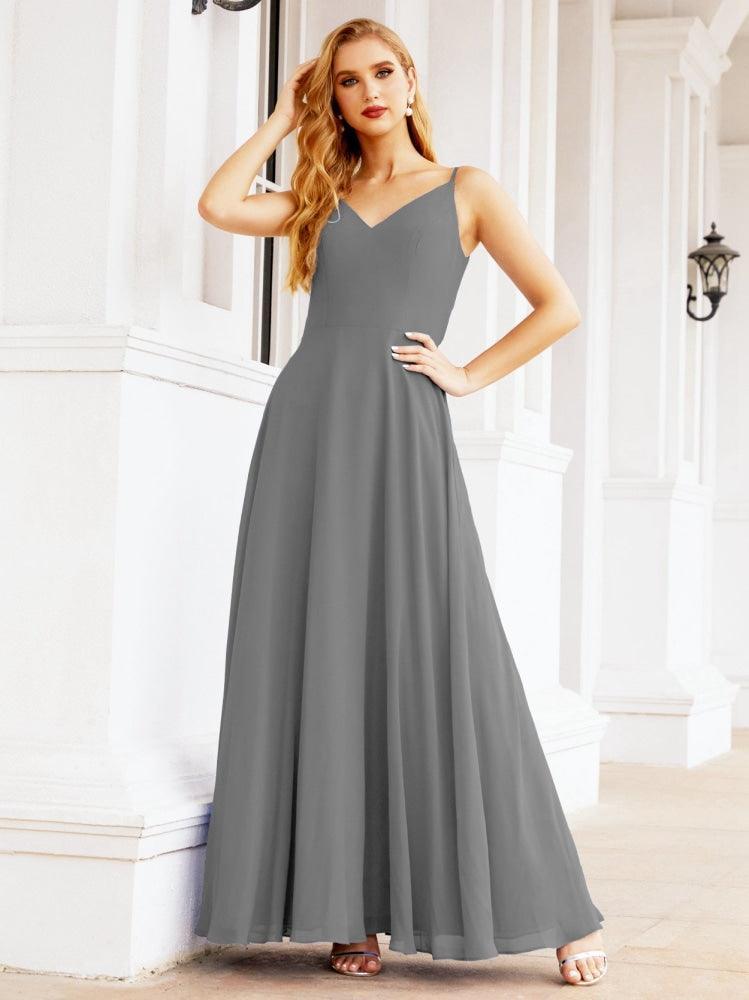 Numbersea Spaghetti Strap Bridesmaid Dresses V Neck Butterfly Back Fromal Evening Party Prom Gown 28036