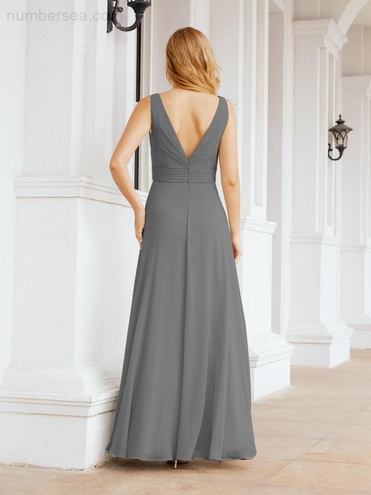 Numbersea Bridesmaid Dresses for Wedding Ruffles Long Formal Prom Gowns 28039