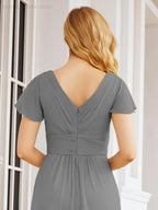 Numbersea Formal Prom Gowns for Mother of The Bride Cap Sleeves Bridesmaid Dress 28047
