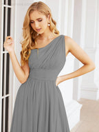 Numbersea One Shoulder Bridesmaid Dresses Long Maxi Formal Evening Party Prom Gowns 28061