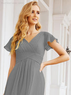 Numbersea Formal Prom Gowns for Mother of The Bride Cap Sleeves Bridesmaid Dress 28047