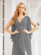Numbersea Bridesmaid Dresses with Split for Wedding Party Flutter Sleeves 28045