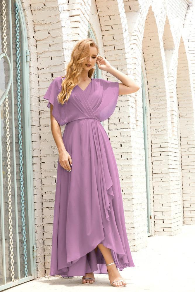 Numbersea  Mother of The Bride Dresses Plus Size V-Neck Floor Length Formal Prom Dress for Wedding Guest 28020