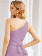 Numbersea One Shoulder Bridesmaid Dresses Long Formal Prom Gowns 28048