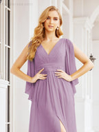 Numbersea Bridesmaid Dresses with Split for Wedding Party Flutter Sleeves 28045