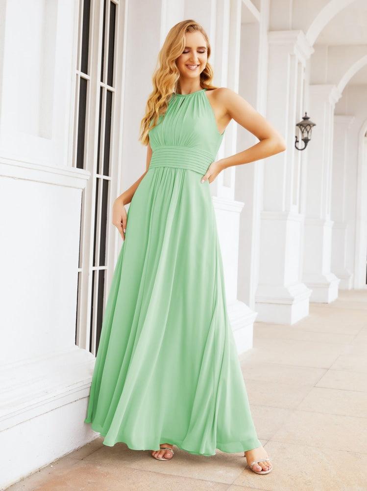 Numbersea Keyhole Bridesmaid Dresses Sleeveless Formal Evening Party Prom Gowns 28043