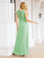 Formal Prom Gown Elegant V-Neck Sleeveless Bridesmaid Dresses for Wedding Party 28037