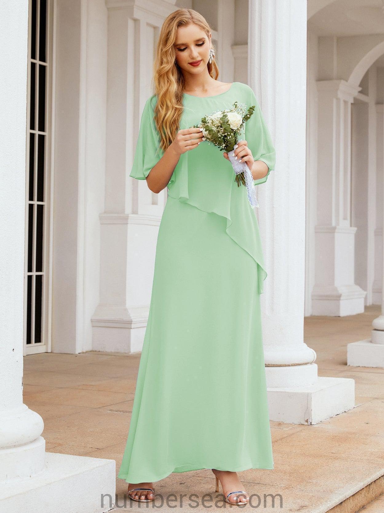 Numbersea Formal Party Gown Dress Long Mother of The Bride Dresses with Ruffle Cape 28026