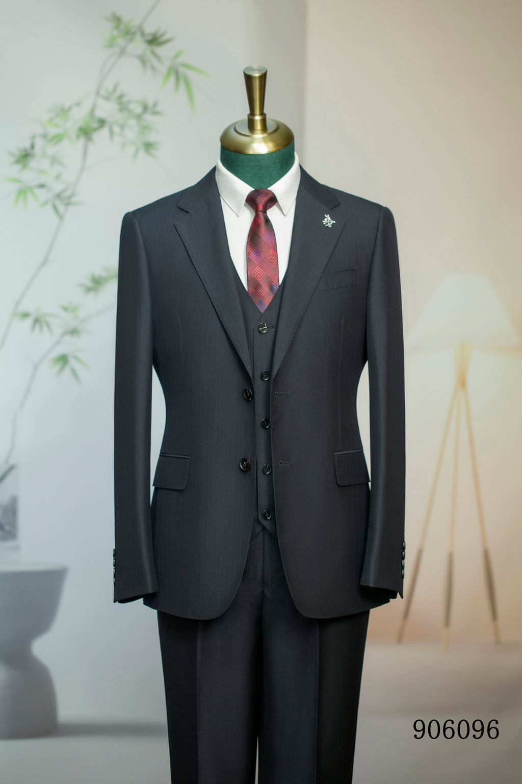 Diberon Men's Wedding Dress Business Formal Three-piece Slim Groomsman Groom Wedding Dress