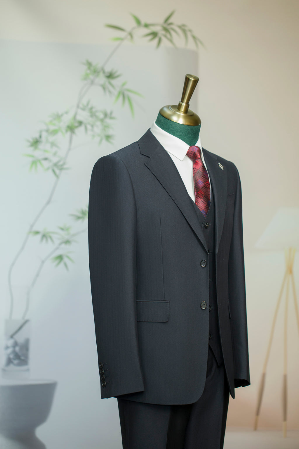 Diberon Men's Wedding Dress Business Formal Three-piece Slim Groomsman Groom Wedding Dress