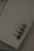 Three-Piece Solid Taupe Grey Wool Suit | Tailored Formal Groom & Business Suit