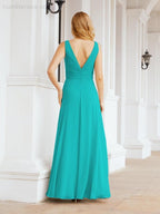 Numbersea Bridesmaid Dresses for Wedding Ruffles Long Formal Prom Gowns 28039