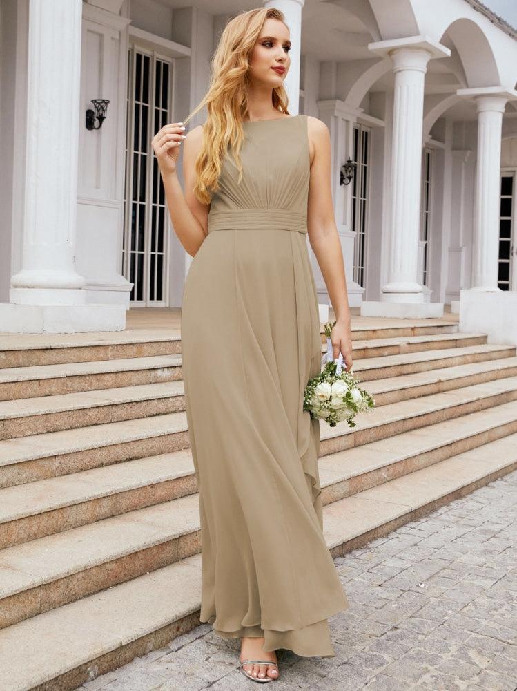 Numbersea Bridesmaid Dresses for Wedding Ruffles Long Formal Prom Gowns 28039