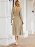 Bridesmaid Dress V-Back Waist Belt Mother of the Bride Wedding Guest 28031