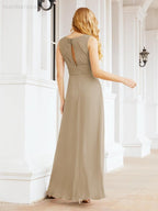 Formal Prom Gown Elegant V-Neck Sleeveless Bridesmaid Dresses for Wedding Party 28037