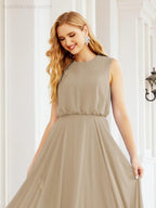 Numbersea Sleeveless Long Bridesmaid Dress A line Formal Evening Prom Gown 28025