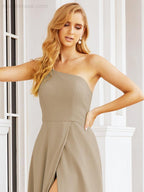 Numbersea Women's One Shoulder Formal Prom Gowns for Mother of The Bride Side Slit Bridesmaid Dresses 28052