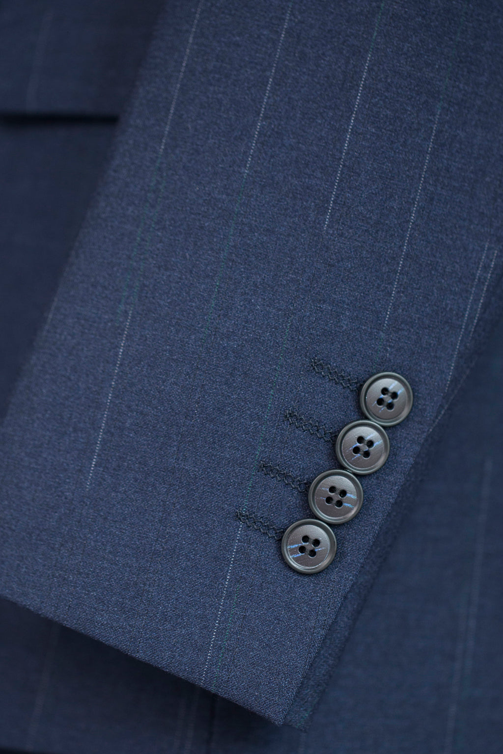 Navy Blue Pinstripe Wool 3-Piece Wedding Suit | Tailored Groom & Groomsmen Attire