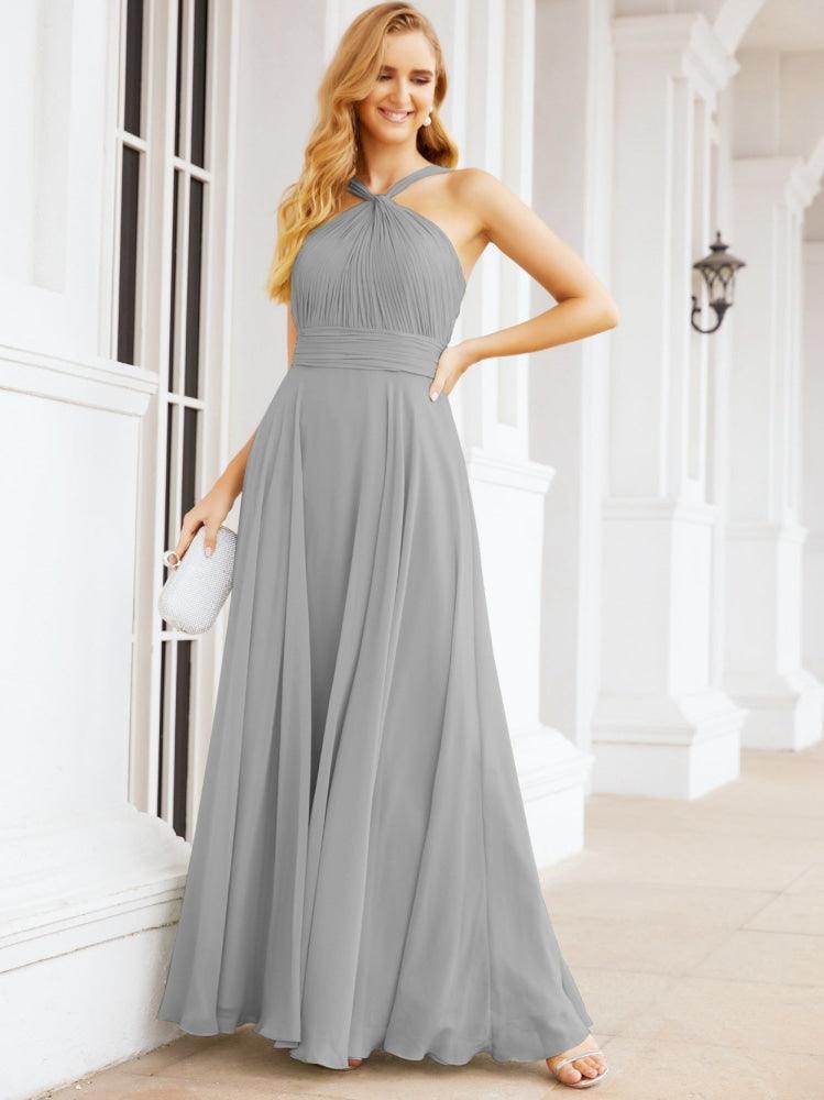 Numbersea Crisscross Halter Bridesmaid Dresses for Party Wedding Evening Prom Maxi Ball Gowns 28053