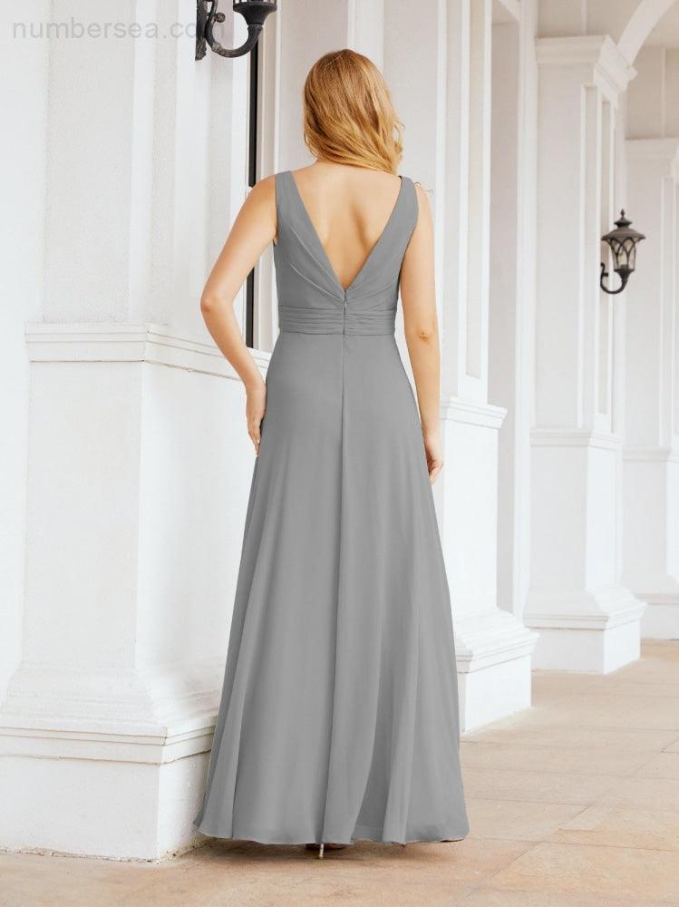 Numbersea Bridesmaid Dresses for Wedding Ruffles Long Formal Prom Gowns 28039
