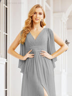 Numbersea Bridesmaid Dresses with Split for Wedding Party Flutter Sleeves 28045