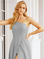 Numbersea Women's One Shoulder Formal Prom Gowns for Mother of The Bride Side Slit Bridesmaid Dresses 28052