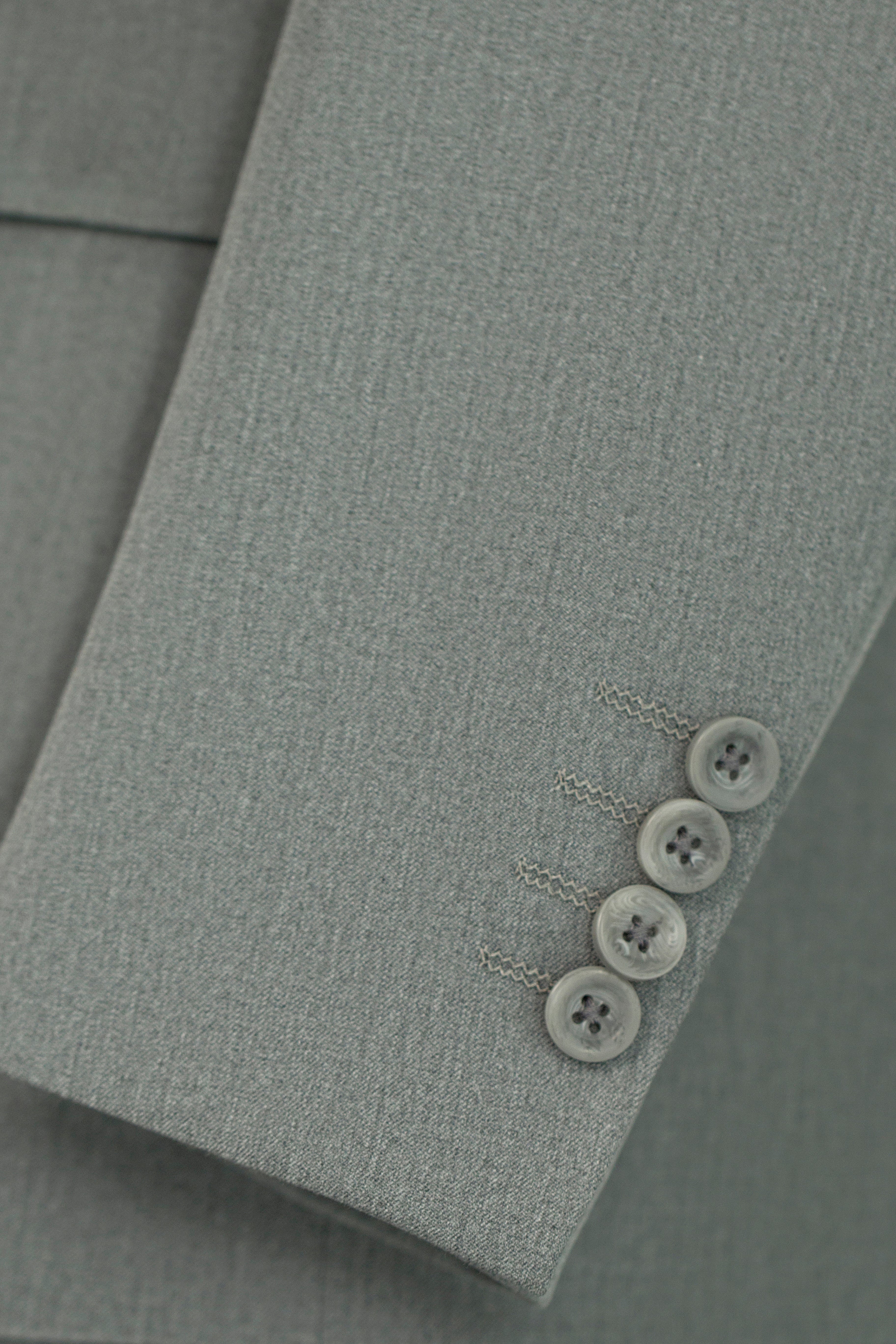 Light Grey Wool 3-Piece Wedding Suit | Tailored Groom & Groomsmen Attire
