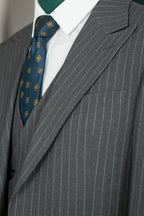 Charcoal Grey Pinstripe Wool 3-Piece Wedding Suit | Tailored Groom & Groomsmen Attire