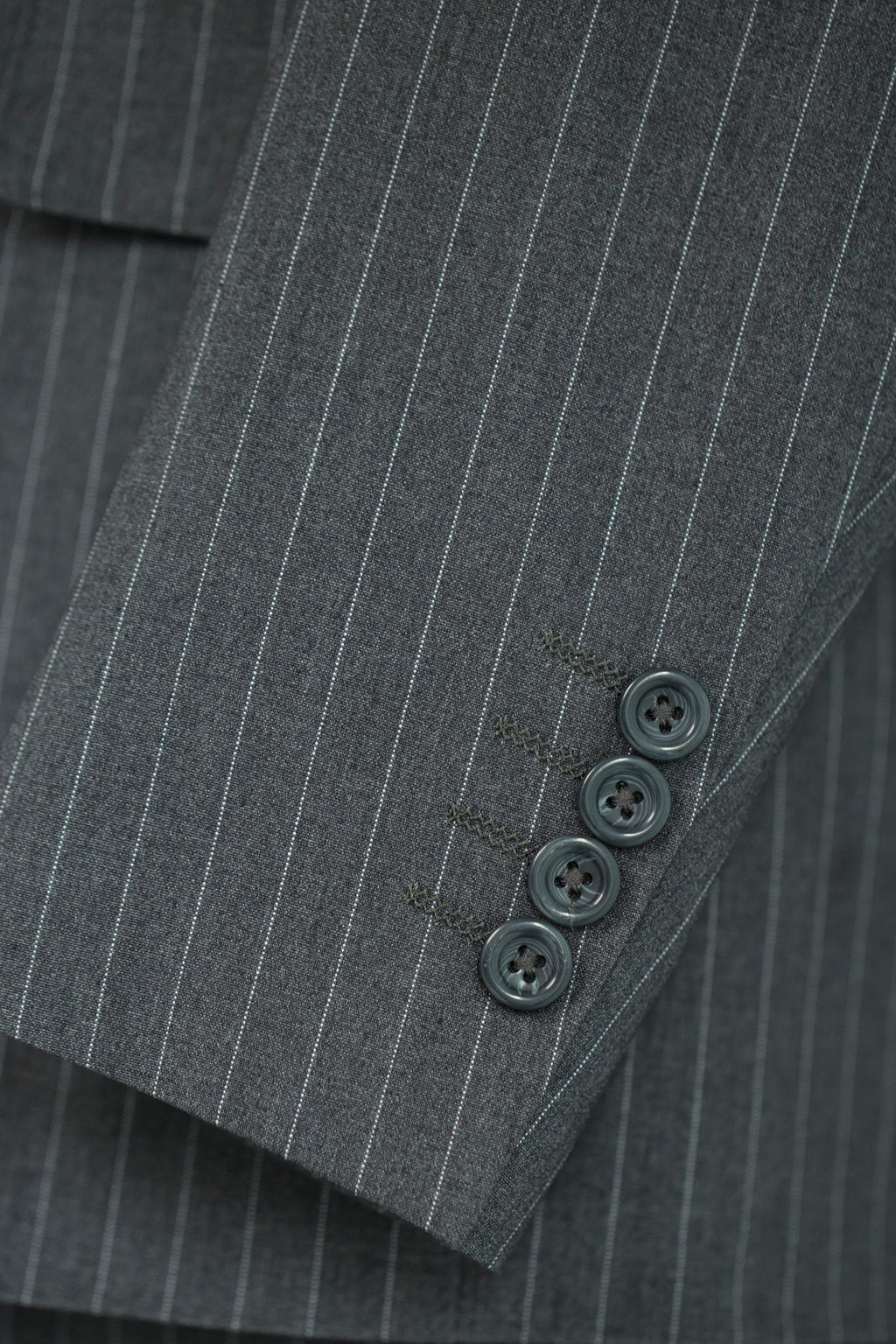 Charcoal Grey Pinstripe Wool 3-Piece Wedding Suit | Tailored Groom & Groomsmen Attire