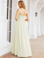 Numbersea One Shoulder Bridesmaid Dresses Long Maxi Formal Evening Party Prom Gowns 28061