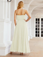 Numbersea  Halter Long Bridesmaid Dresses Formal A line Juniors Dress 28029