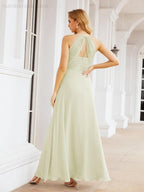Numbersea Double Spaghetti Straps Bridesmaid Dresses for Women Long Formal Party Dress Side Split 28051