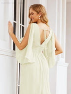 Numbersea Bridesmaid Dresses with Split for Wedding Party Flutter Sleeves 28045
