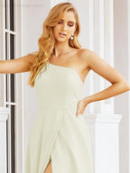 Numbersea Women's One Shoulder Formal Prom Gowns for Mother of The Bride Side Slit Bridesmaid Dresses 28052