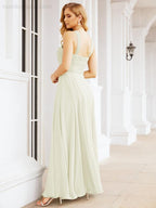 Numbersea Crisscross Halter Bridesmaid Dresses for Party Wedding Evening Prom Maxi Ball Gowns 28053