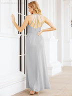 Numbersea Spaghetti Strap Bridesmaid Dresses V-Neck Long A-Line Formal Prom Gowns 28063