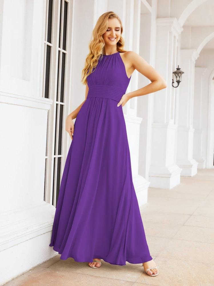 Numbersea Keyhole Bridesmaid Dresses Sleeveless Formal Evening Party Prom Gowns 28043