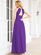 Numbersea Sleeveless Bridesmaid Dresses Long Prom Gown Zipper with Keyhole Back 28056