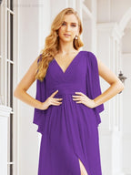 Numbersea Bridesmaid Dresses with Split for Wedding Party Flutter Sleeves 28045