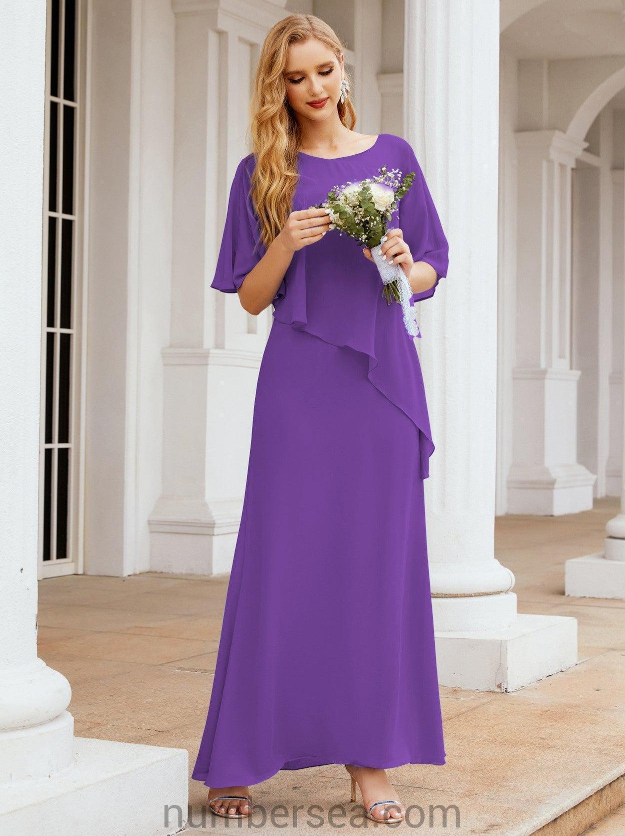 Numbersea Formal Party Gown Dress Long Mother of The Bride Dresses with Ruffle Cape 28026