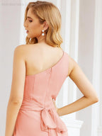 Numbersea One Shoulder Bridesmaid Dresses Long Formal Prom Gowns 28048
