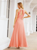 Numbersea Double Spaghetti Straps Bridesmaid Dresses for Women Long Formal Party Dress Side Split 28051