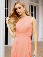 Numbersea Bridesmaid Dresses for Wedding Ruffles Long Formal Prom Gowns 28039